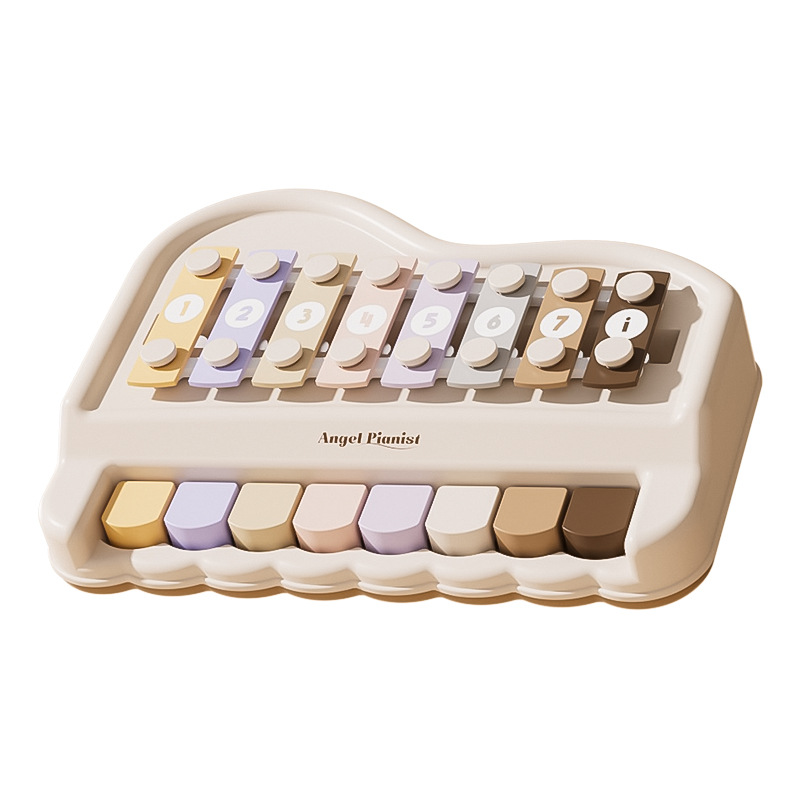 Eight-Tone Percussion Baby Toy Two-In-One Hand Percussion Instrument for 6-12 Month Old Infants and Toddlers Educational Music Piano