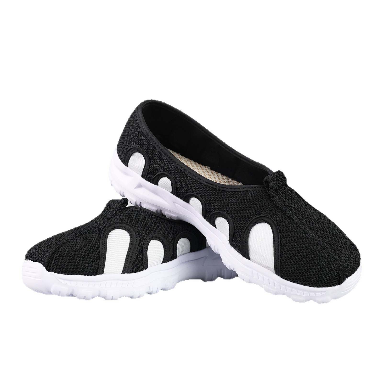 Spring, Summer, and Autumn Men's and Women's Black Taoist Long-Sleeve Woven Black and Blue Lightweight Non-Slip Practice Cloth Shoes Ten Directions Shoes