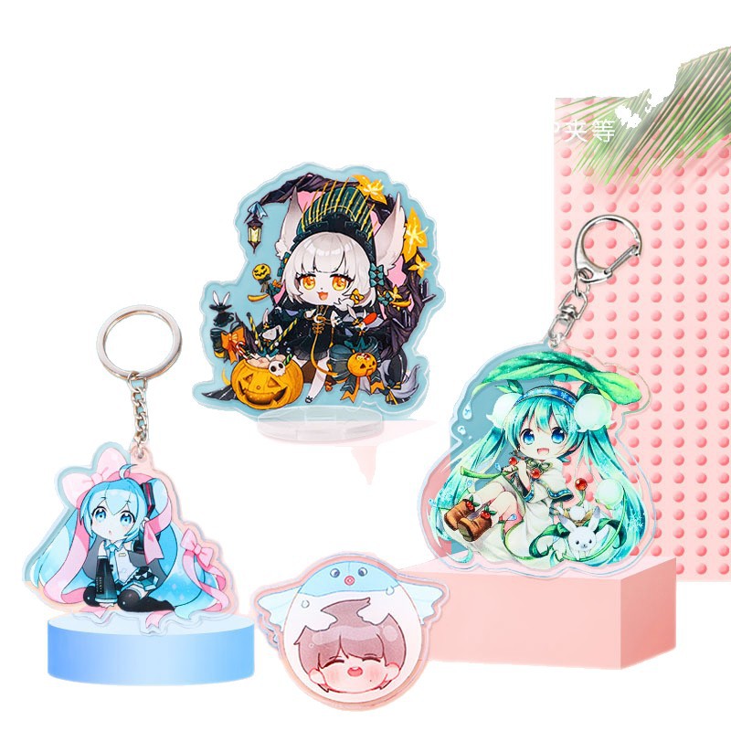 Acrylic Stand Custom Cute Anime Cartoon Badge Desktop Ornaments Kidsren Student Gift Keychain Clip