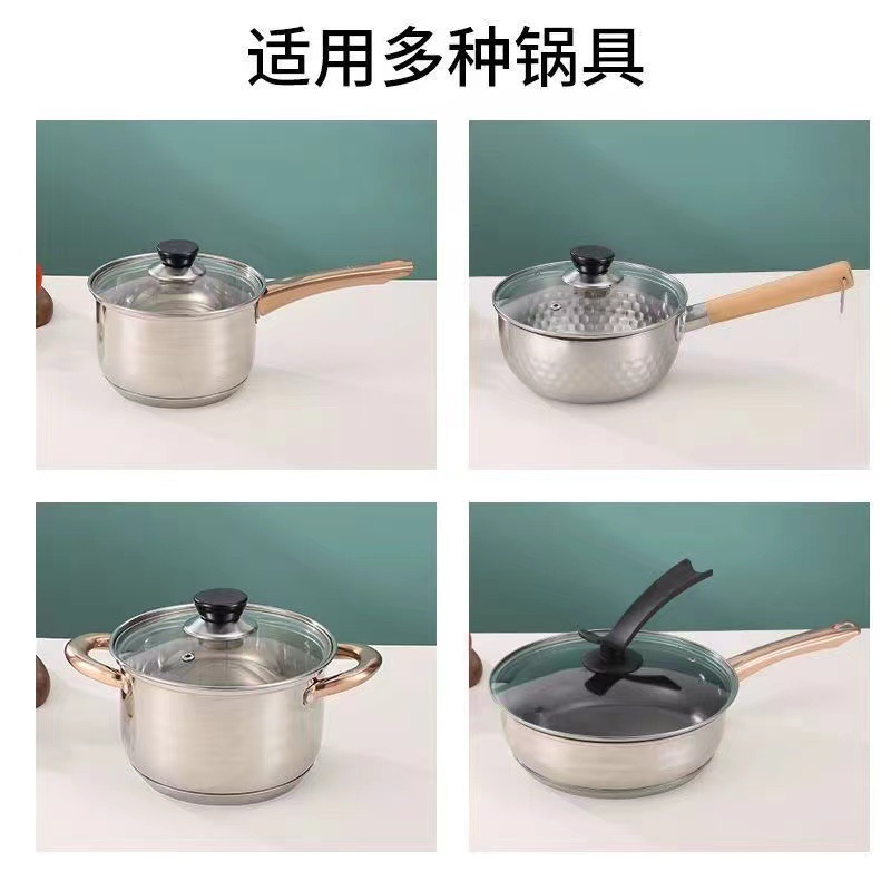 Tempered glass lid stainless steel explosion-proof G-shaped lid anti-scalding visual soup pot universal lid factory wholesale
