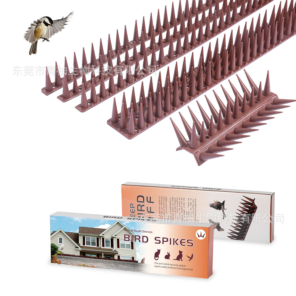 Cross-Border Popular Multi-Functional Anti-Bird Spikes 12 Pieces in Color Box 43cm Plastic Bird Repellent Spikes Anti-Theft Anti-Bird Spikes Electricity