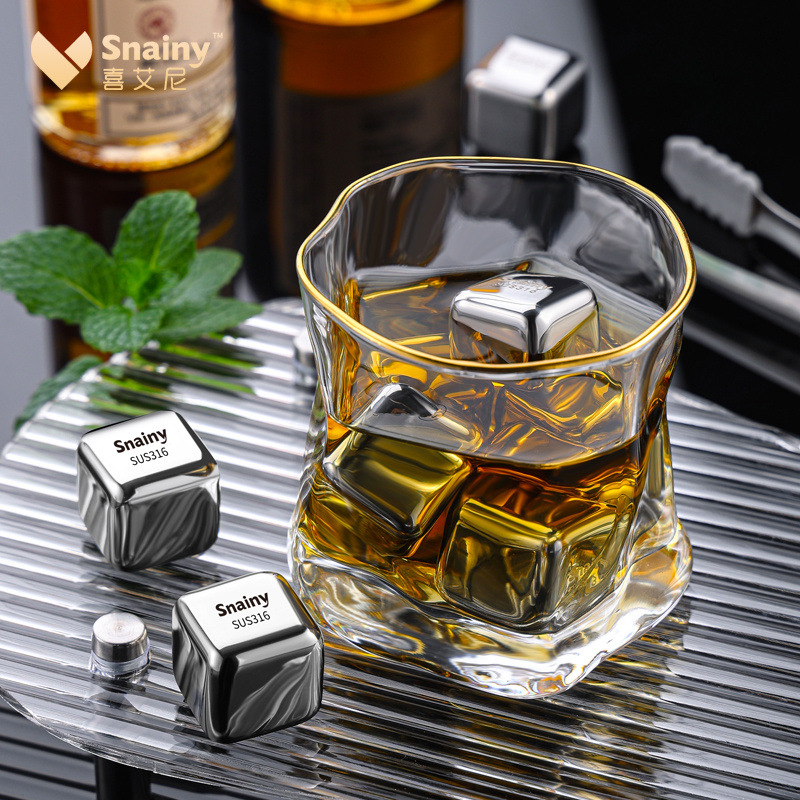 Food Grade 316 Stainless Steel Quick Frozen Metal Ice Bar Ice Curator Ice Beer Stone Thickened Ice suit