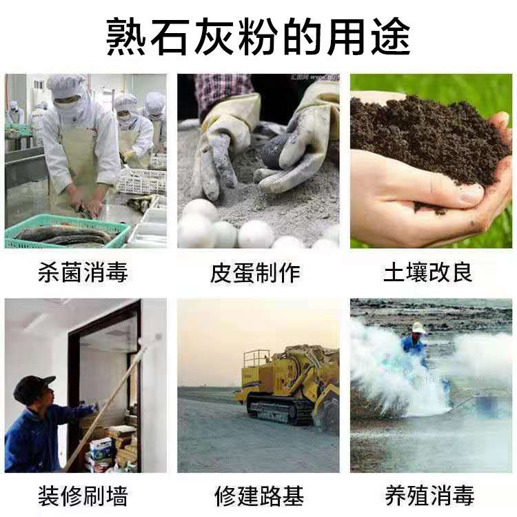25kg Quicklime Powder Calcium Hydroxide Slaked Lime Industrial Sewage Treatment Acid-Base Ph Adjustment Factory Direct Sale