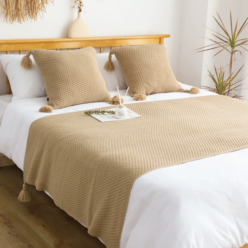 Vintage Big Hanging Bed Tail Blanket Homestay Bed Tail Towel Living Room Sofa Blanket Blanket Office Nap Blanket Blanket Blanket