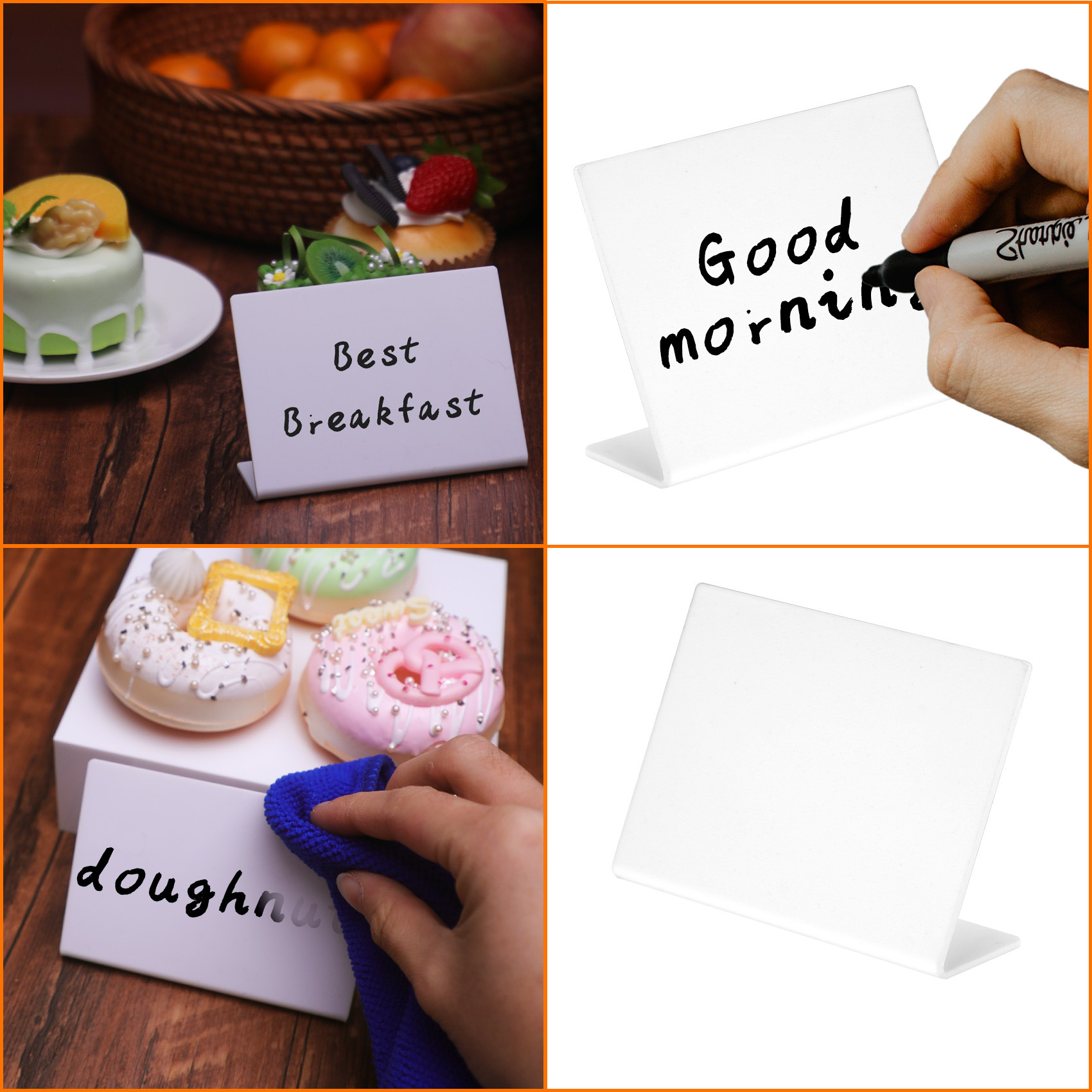 Acrylic Mini Whiteboard Party Desktop Display Table Home L-shaped Tabletop Sign Erasable Price Tag