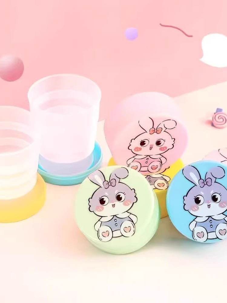 ✅ Travel Portable Foldable Water Cup, Retractable Cup, Food-Grade High-Temperature Resistant Compression Cup, Cartoon Travel Mouthwash Cup