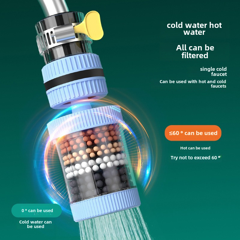 360-Degree Rotating Faucet Universal Filter with Six Layers, Removable and Washable, Simple and Convenient Installation to Remove Various Impurities