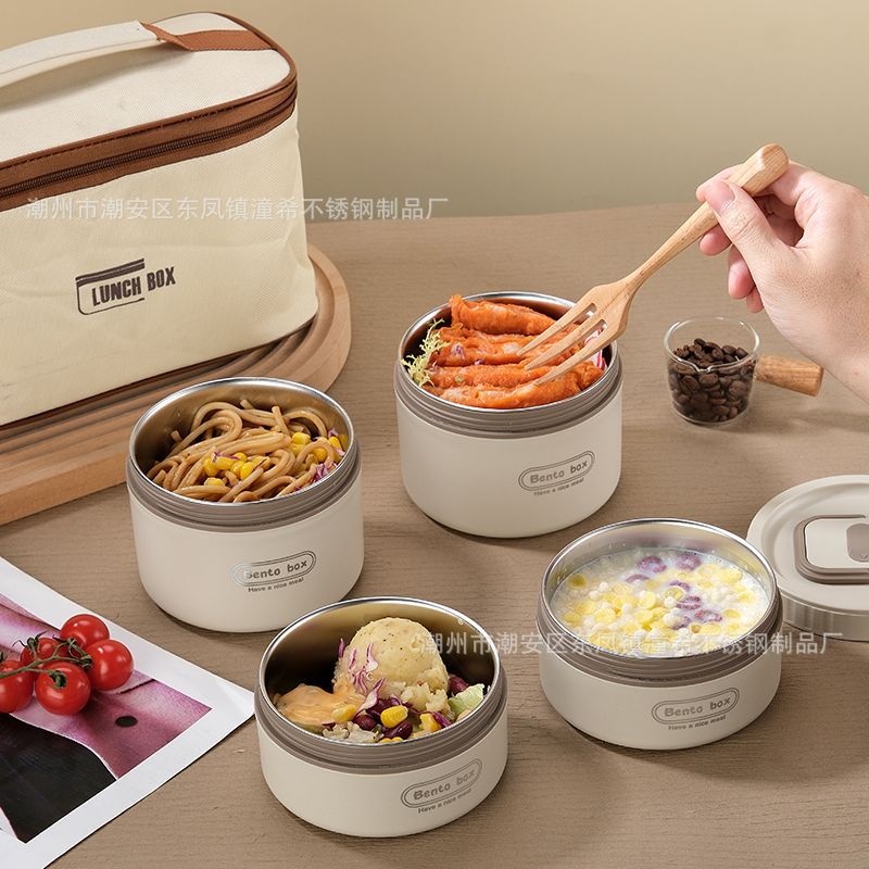304 stainless steel insulated lunch box multi-layer lunch box portable office worker insulated bucket student sealed lunch box with lid