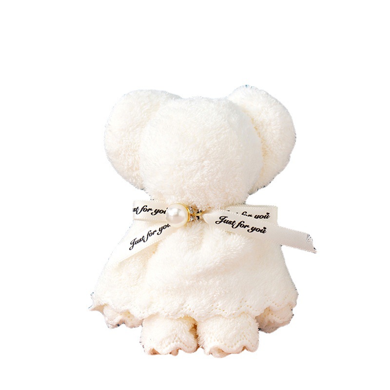 Coral Velvet Bear Square Scarf Souvenir Wedding Celebration Candy Shop Birthday Women's Day Full Moon Opening Return Gift