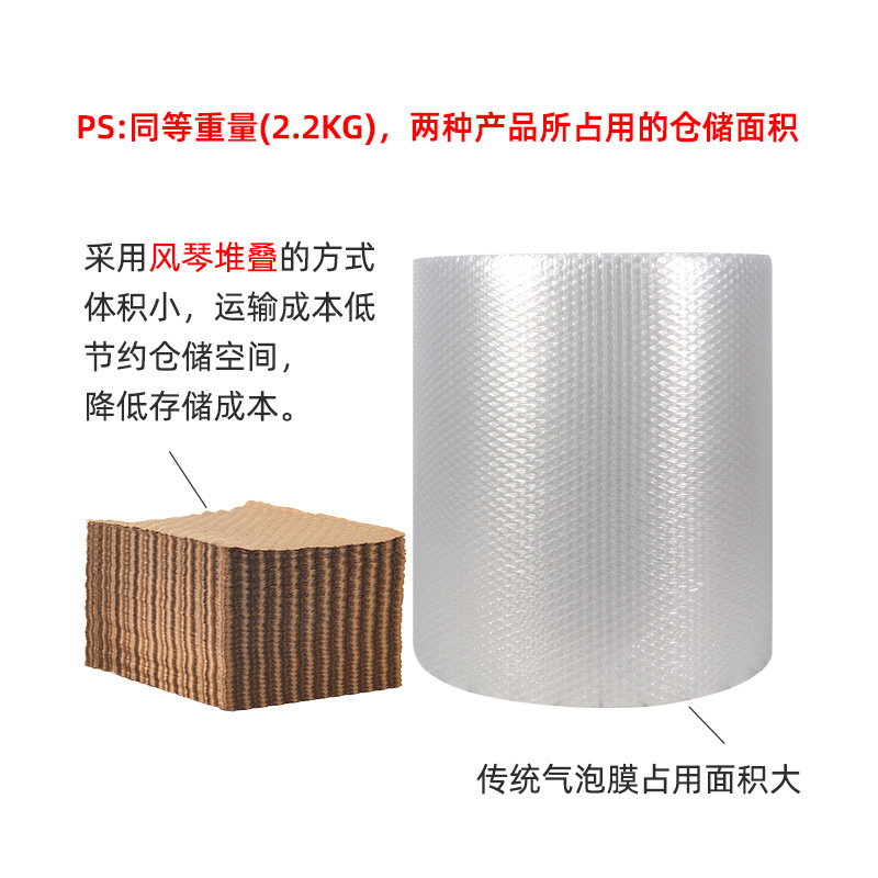 Buffer foam paper environmentally friendly biodegradable wrapping paper filled kraft paper roll shockproof single organ foam paper wholesale
