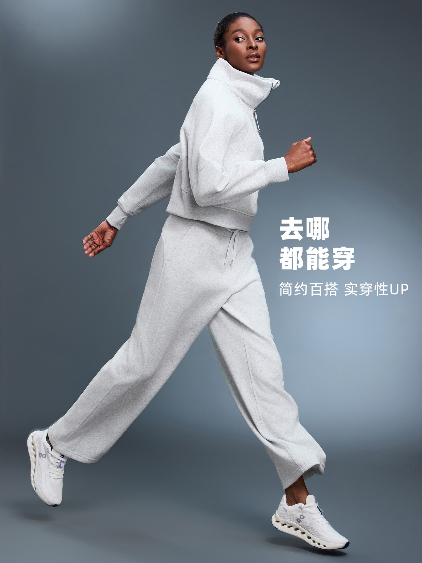 Sports Sweatshirt Women's Autumn and Winter Fleece-Lined Half-Zip High-Neck Pullover Outer Warm Top Jacket D25131