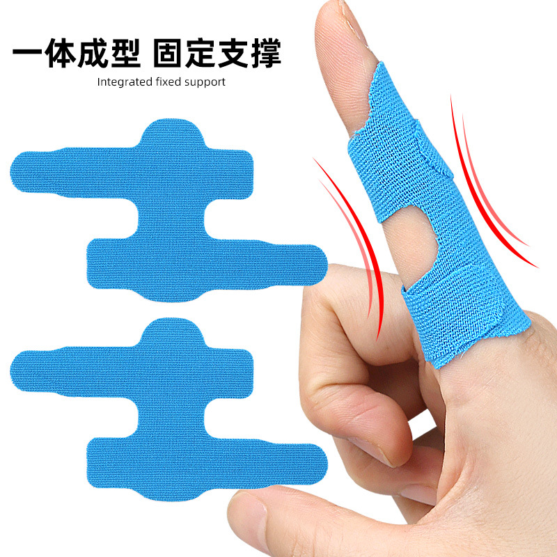 Pre-Cut Double Strap Special-Shaped Finger Protection Bandage Elastic Fixed Support Sports Kinesio Patch Bandage Adult No