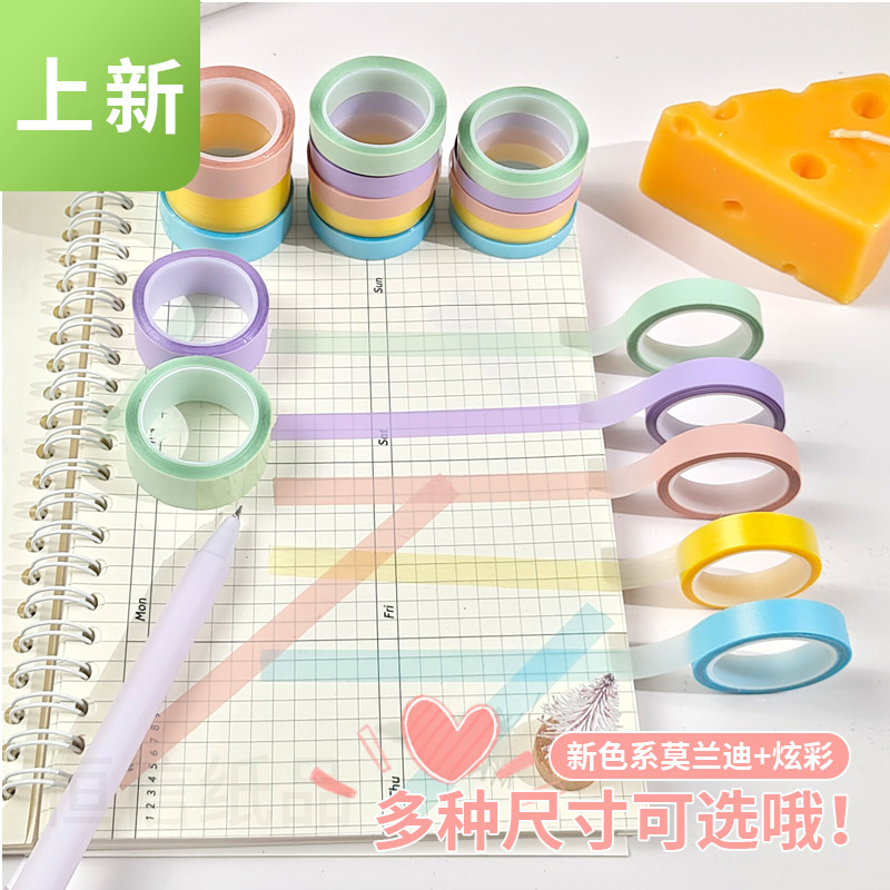 Стикеры-заметки макарон, клейкая лента, прозрачные стикеры для студентов, водостойкие, в японском стиле, наклейки для ручного творчества