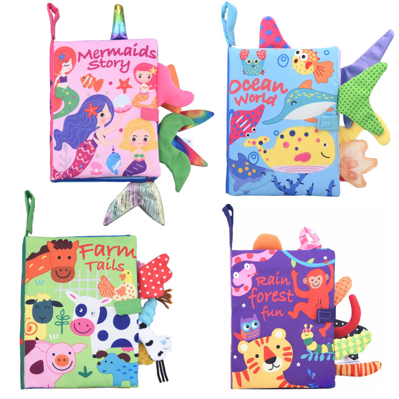 Cloth book Gbee tail cloth book can't tear baby baby cloth book Enlightenment three-dimensional early education cloth book Baby toy