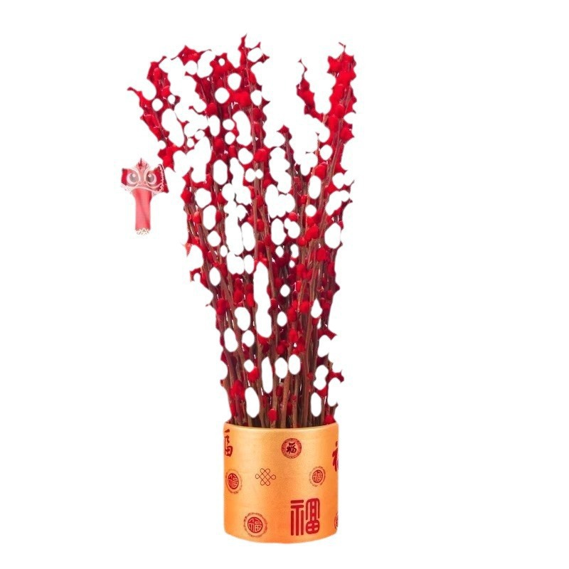 New Year's Eve Florals Red Silver Willow Fresh Branches Florals Dried Florals Living Room Interior Decorations Hydroponic Plants Opening Gifts Flower Arrangement