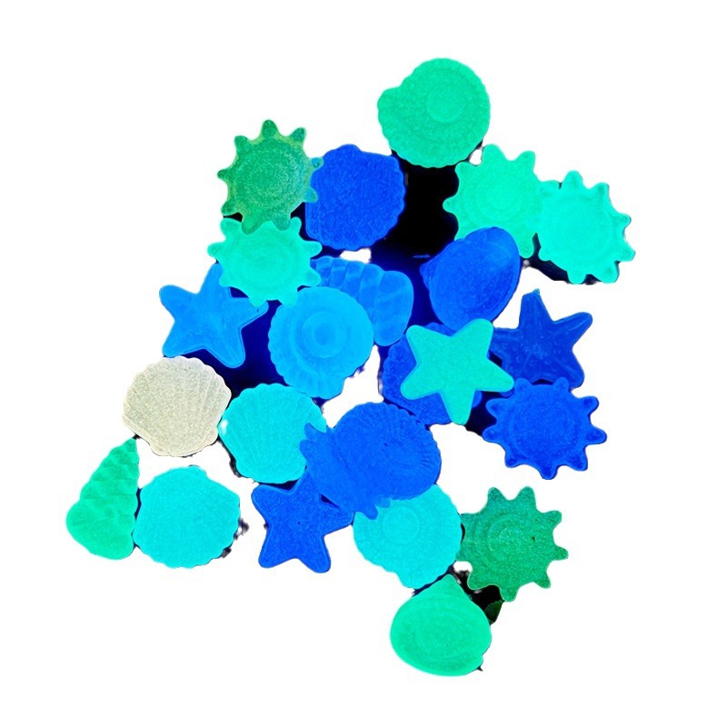 1CM small size luminous shell artificial bright aquarium landscaping luminous stone fish tank color stone fluorescent stone garden