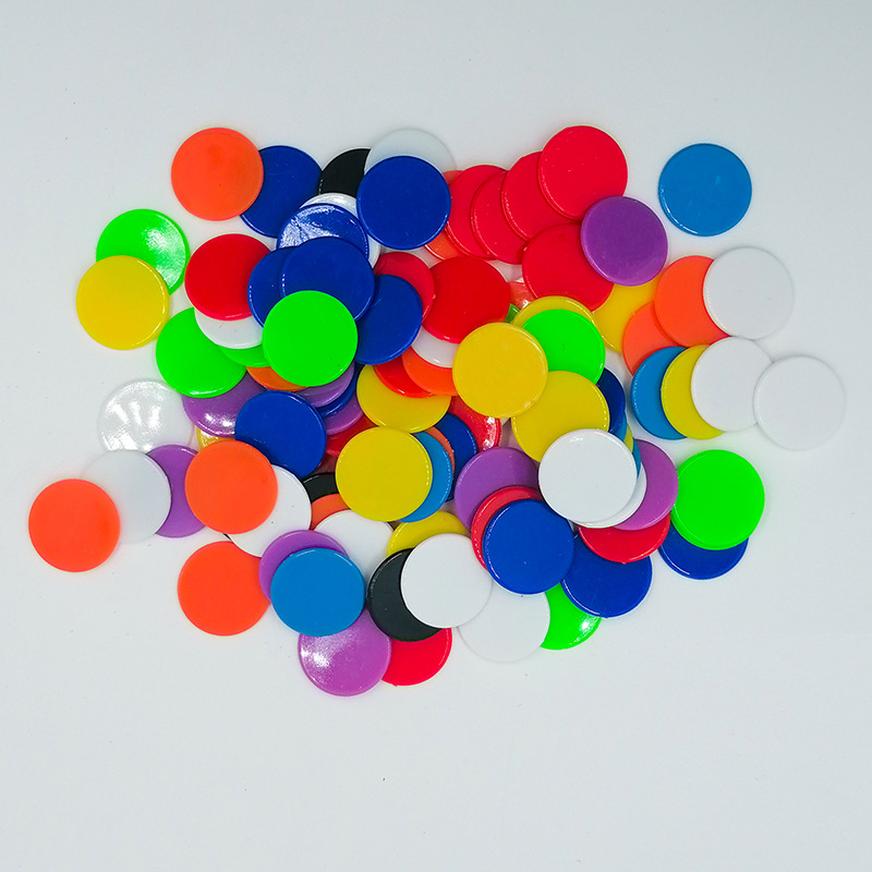 Factory Wholesale 25mm Plastic Chips Colorful Chips Game Coins Bingo Game Accessories Teaching Plastic Coins