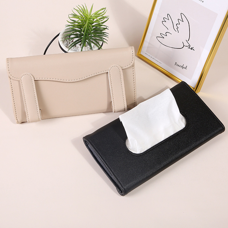 Car Tissue Box Hanging Car Paper Box Car Supplies Tissue Bag Tissue Storage Box Sun Visor Tissue Bag