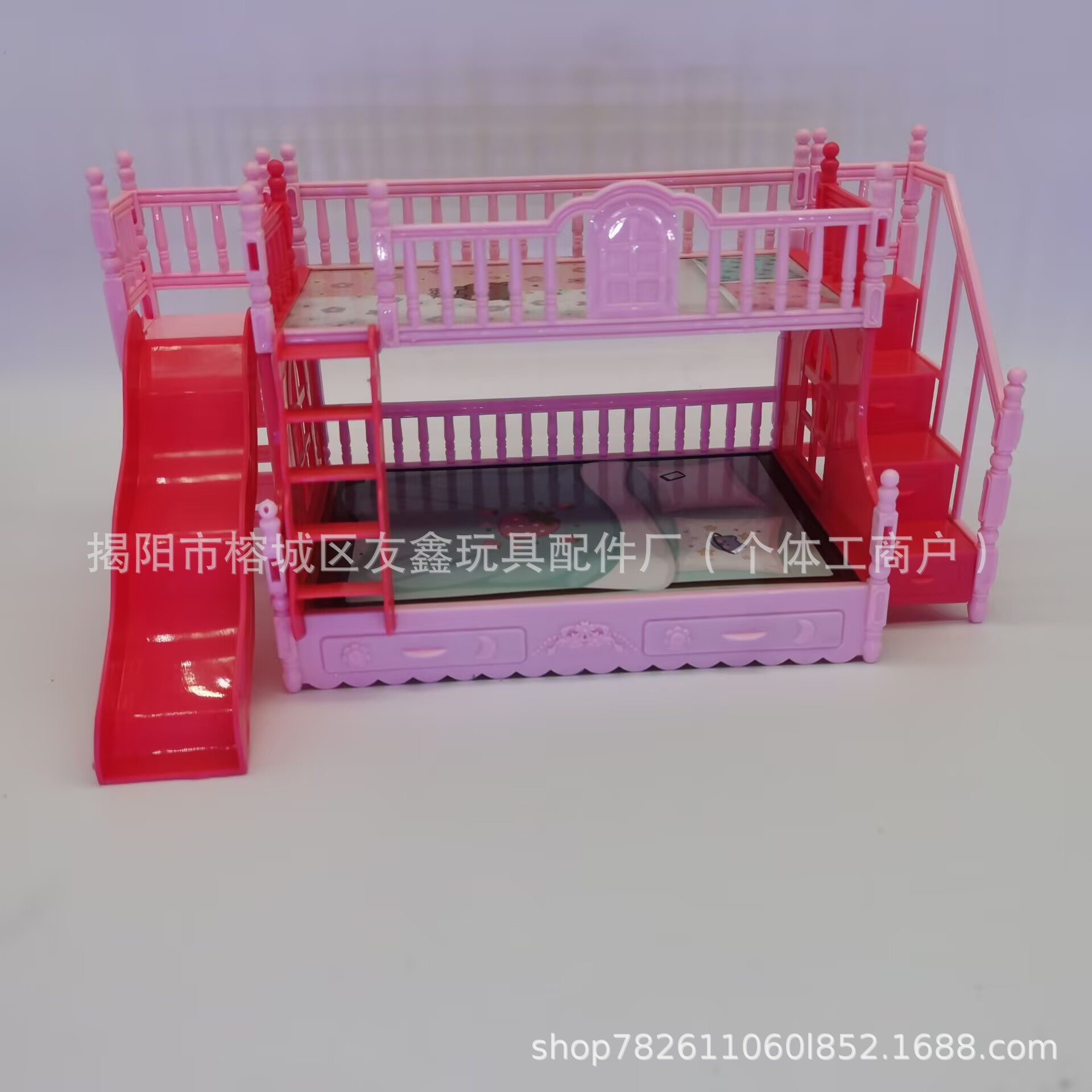 Новая кукла Кровать-чердак Европейский стиль Набор кроватей для кукол Игрушечный домик Аксессуары для мебели