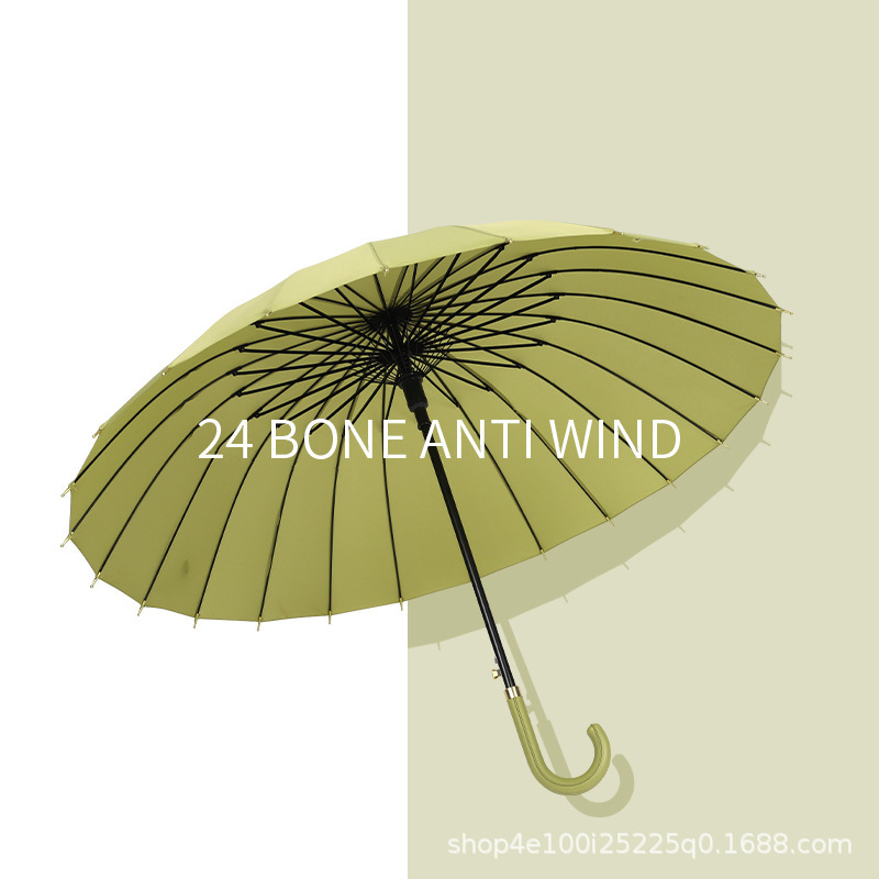 24 Bone Blossoms in Water Increase Anti-wind Umbrella Long Handle Umbrella Large Wholesale Straight Rod Curved Handle Advertising Umbrella Print logo
