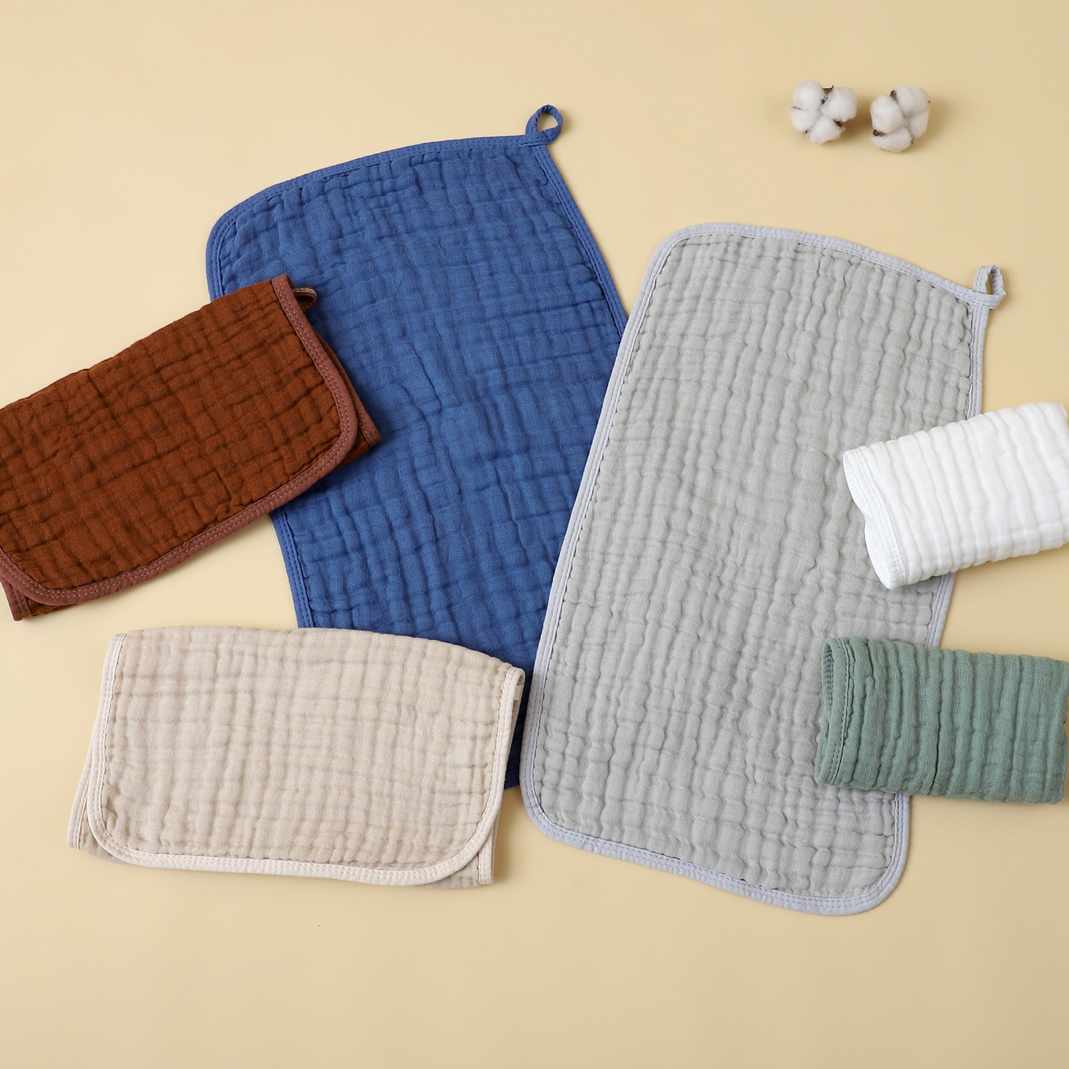 Cross-border Amazon six-layer gauze burp towel ins cotton wrapping towel newborn baby spitting towel