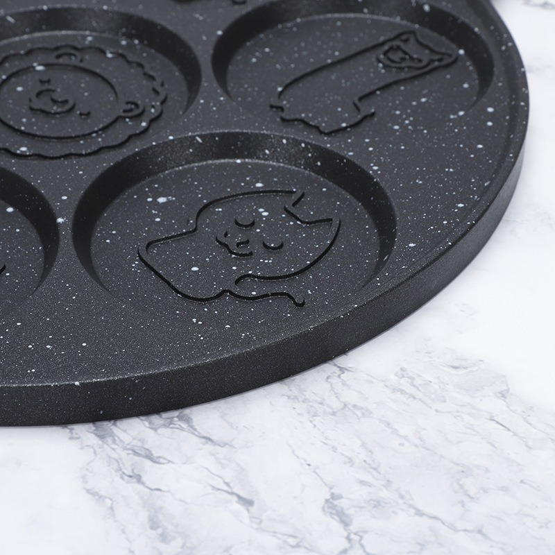 Seven-hole Small Animal Fried Egg Pan Non-stick Pan Household Egg Hamburg Egg Dumpling Pan Breakfast Artifact Pancake Baking Pan Wholesale