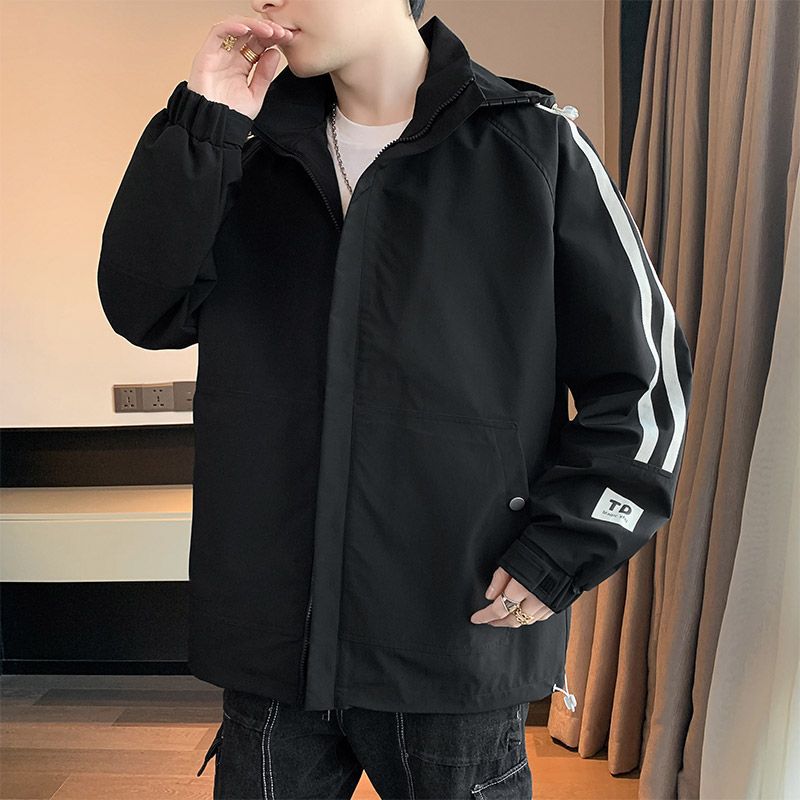 Hooded Plus-Size Jacket for Spring, Autumn, and Winter New Loose Jacket Trendy Youth Stylish Casual Workwear