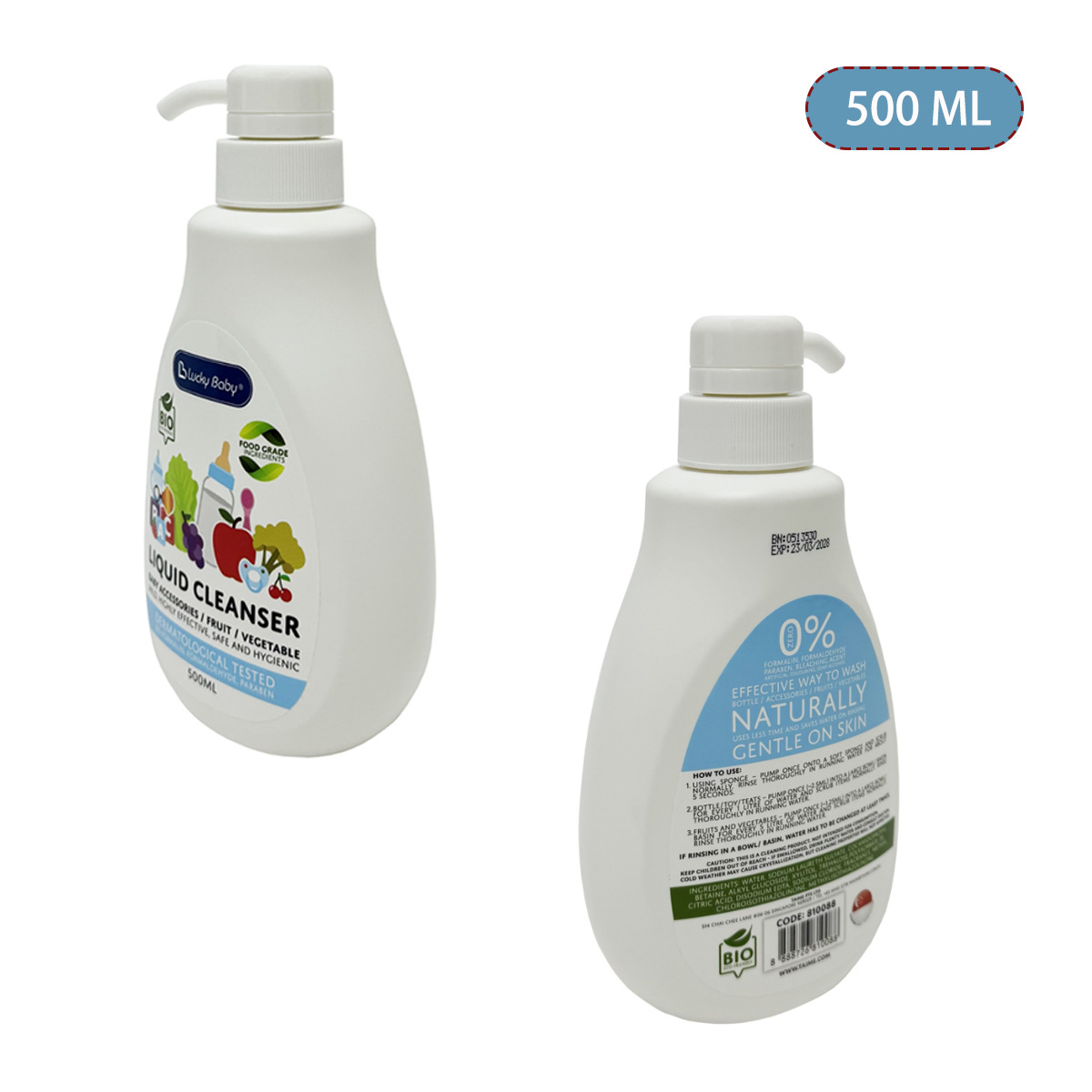 Lucky Baby New Baby Special Tableware Bottle Cleaner Baby Fruit and Vegetable Pacifier Cleaning Liquid