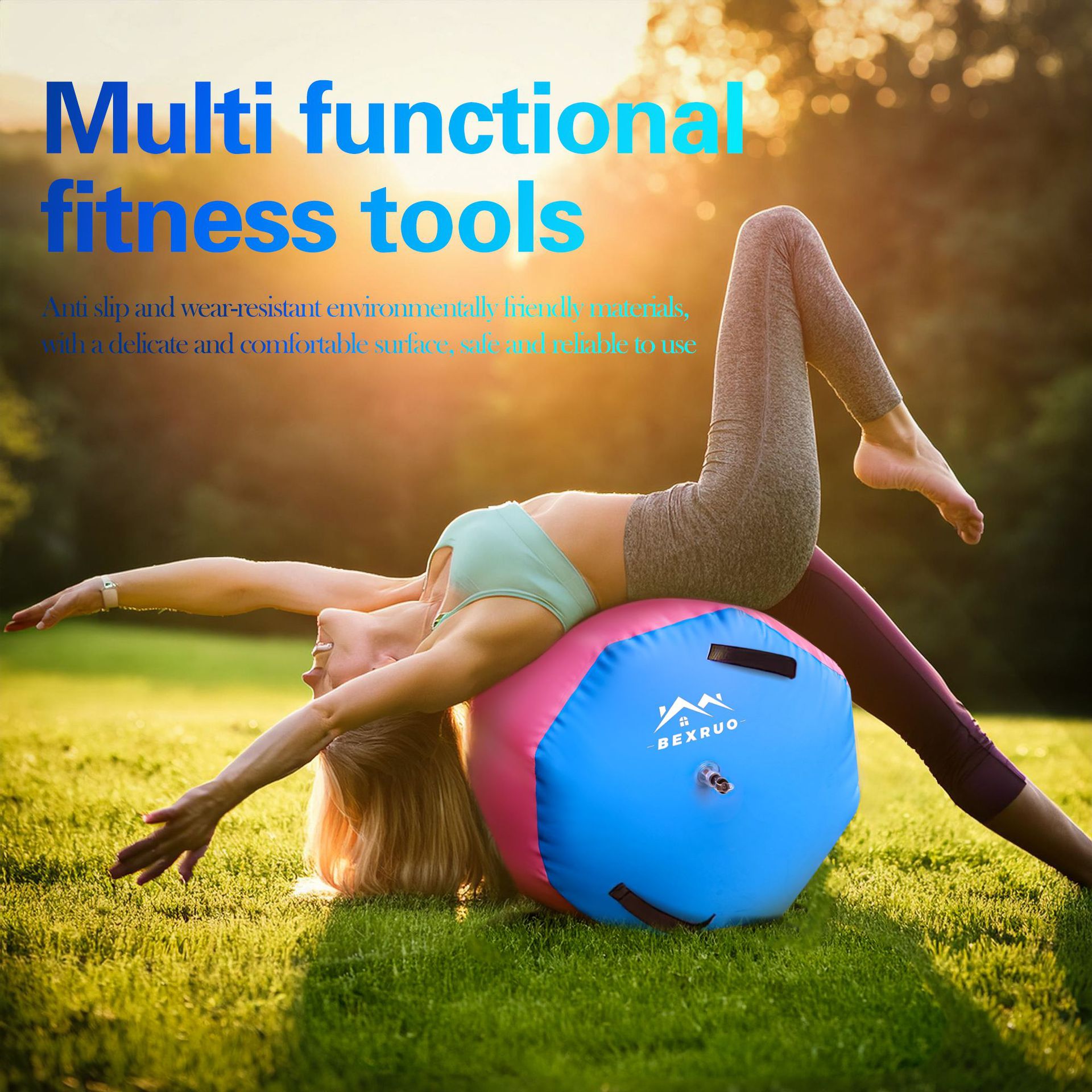 Inflatable Gymnastics Backflip Air Mat Track Air Barrel Air Drum Rolling Mat Bucket Type Backbend Trainer Yoga