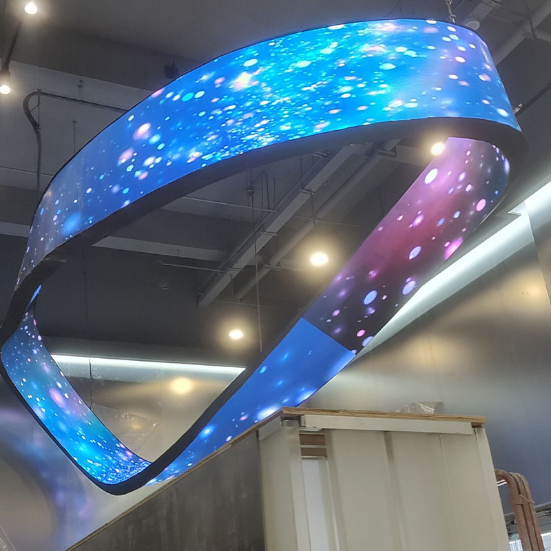 Полноцветный светодиодный гибкий экран, мягкий экран для внутреннего и наружного использования, HD креативный цилиндрический арочный экран на заказ