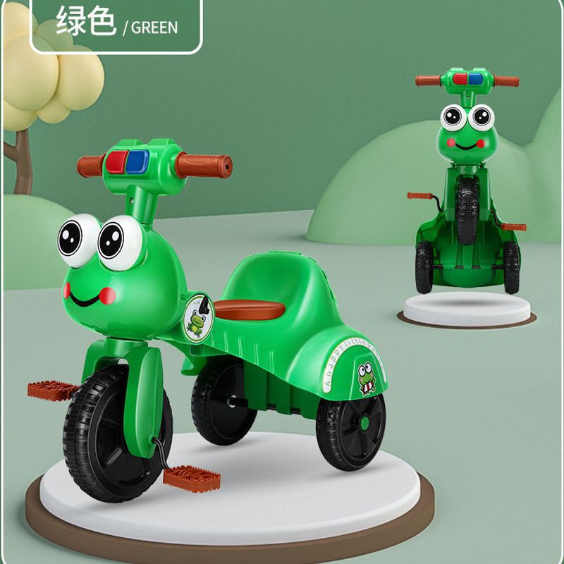 Детский педальный трехколесный велосипед, складной, для детей 1-2-4 лет с музыкой и светом