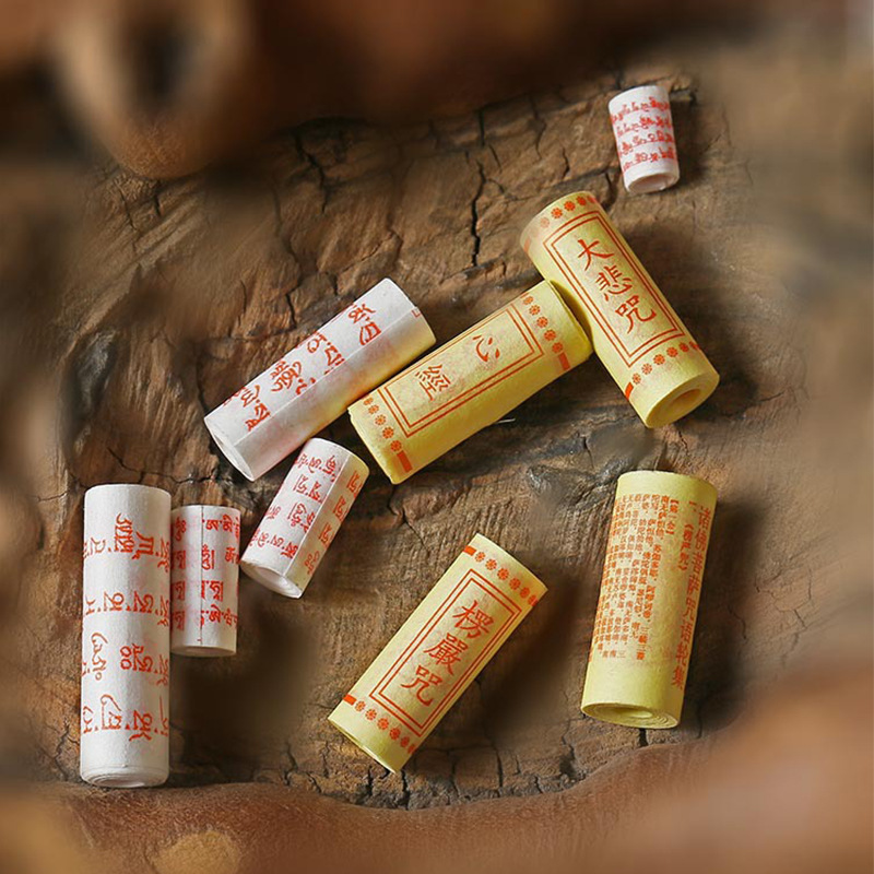 Миниатюрные сутры, мантра великой сострадания, сердце сутры, молитвенный барабан, реликвия, бутылка с корицей, скрытые сутры, портативные для защиты