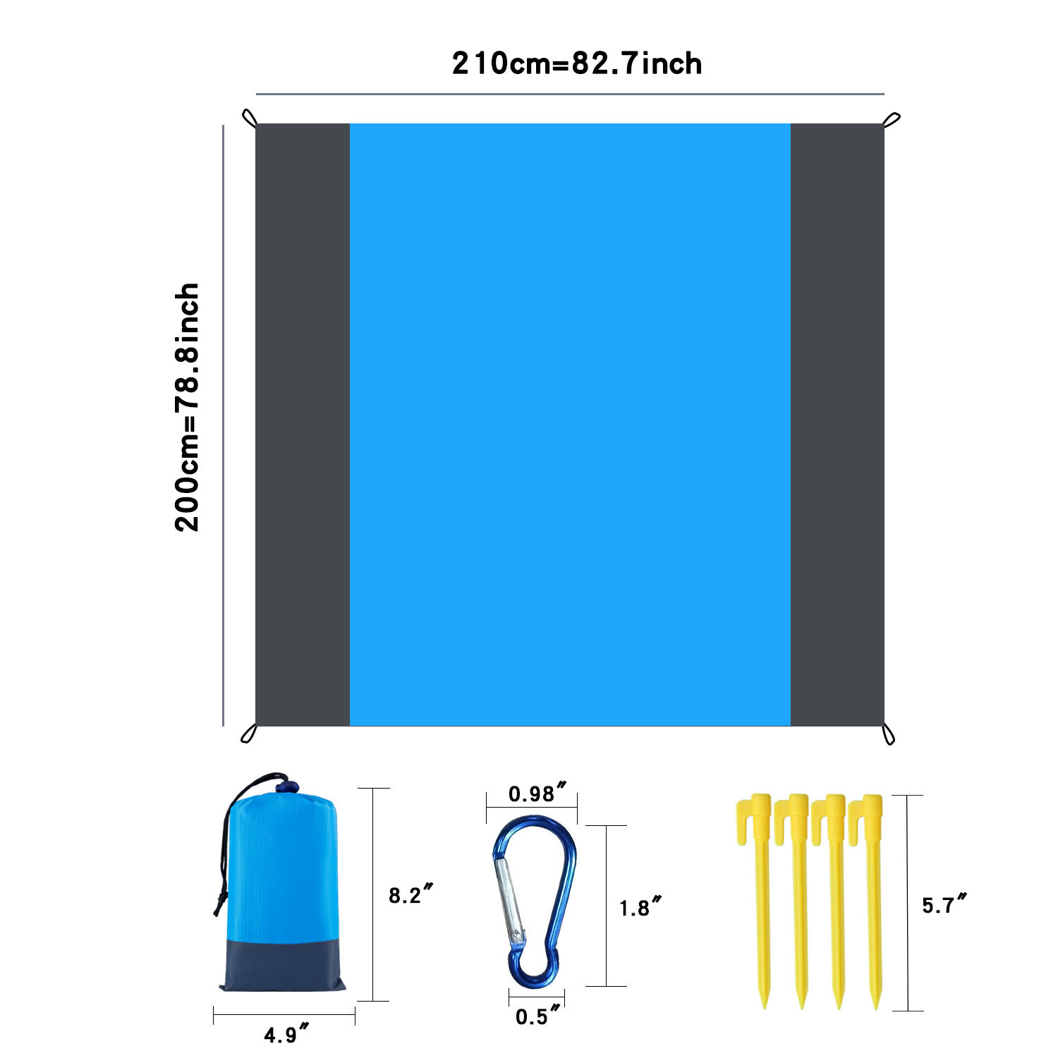 New Outdoor Camping Beach Mat Waterproof Foldable Pocket Picnic Mat Beach Camping Polyester Plaid Floor Mat