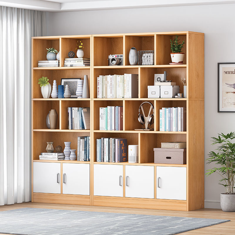 Simple Bookshelf Floor-To-Ceiling Wall-Mounted Living Room Storage Rack Plate Storage Rack Storage Cabinet Simple Modern Home Bookcase