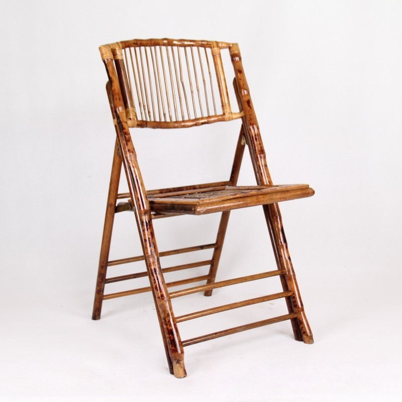 Factory Direct Sales of Cafe Outdoor Folding Chairs, Guesthouse Restaurant Retro Bamboo Chairs, Banquet Wedding Outdoor Folding Chairs