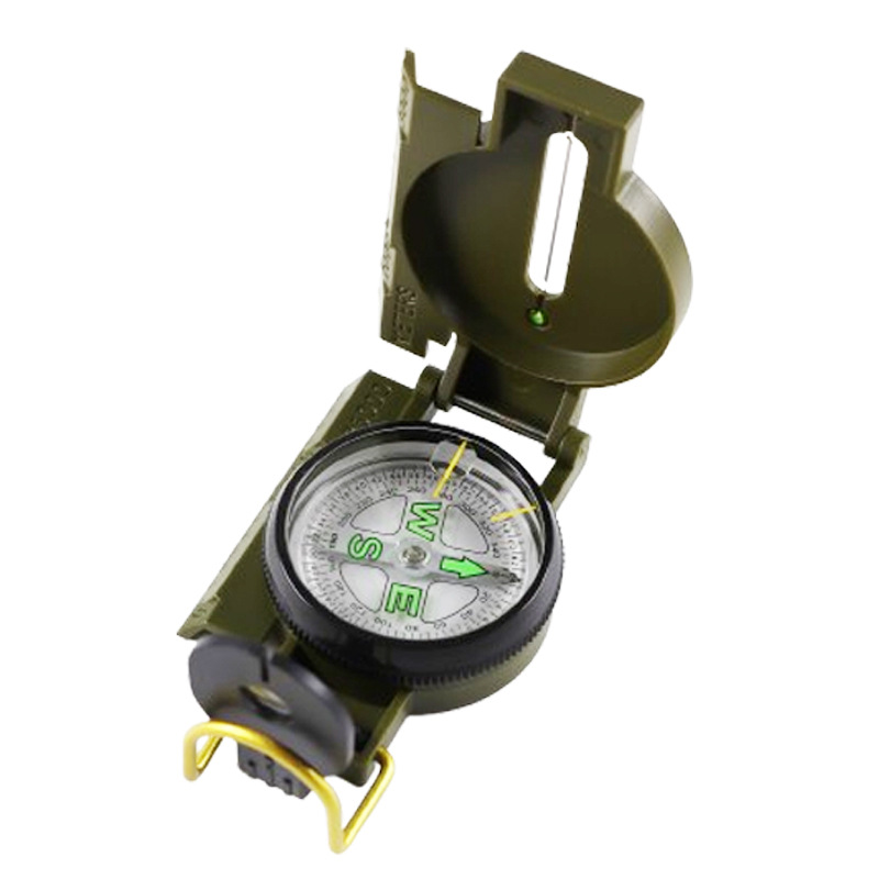Dc45-2C American Plastic Compass Mountaineering Outdoor Camping Flip Cover Luminous Multi-Functional English Compass