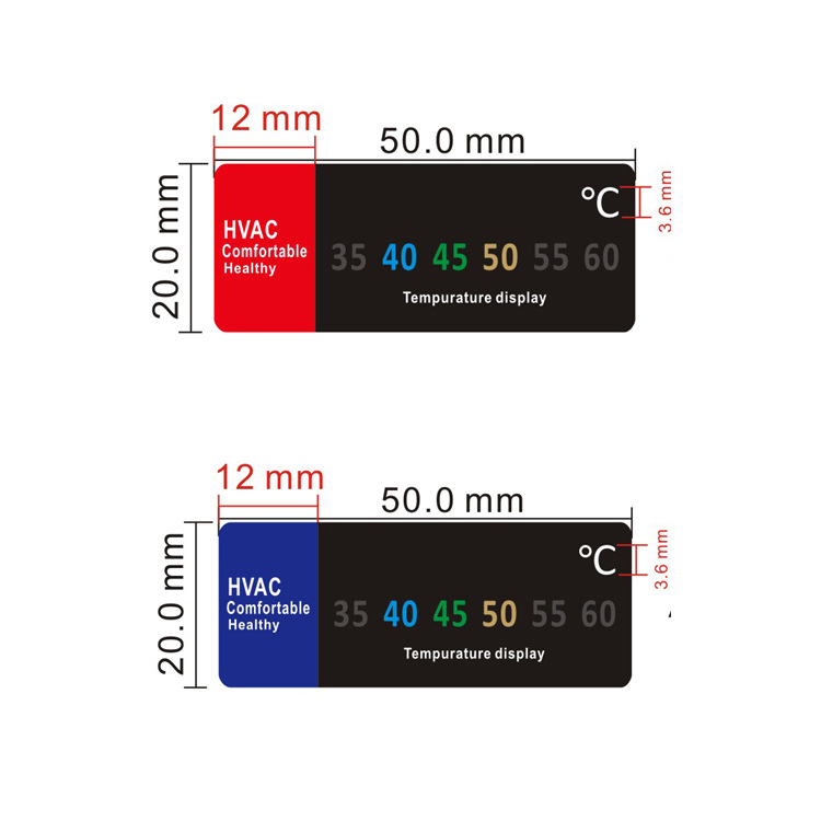 Floor heating water distribution valve water distributor temperature measuring sticker temperature sensitive discoloration sticker discoloration thermometer temperature measurement