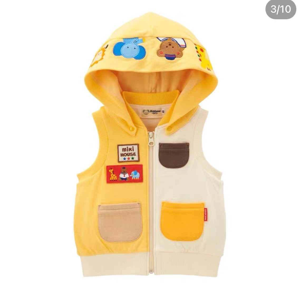Tm Невозвратный и не подлежащий обмену 2025 Осенне-зимняя модная брендовая высококачественная детская одежда Miki цветной блокированный детский жилет