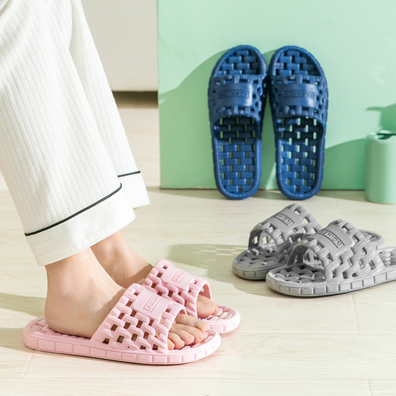 Bathroom slippers women and men wholesale non-slip thick-soled soft bottom explosions leaking shoes toilet bathroom hotel draining bathhouse