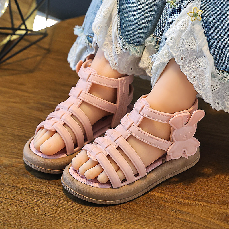 Girls' Roman Sandals 2025 Spring and Summer New Arrival Korean Style Fashionable Summer Girl's Children's High-top Princess Children's Shoes