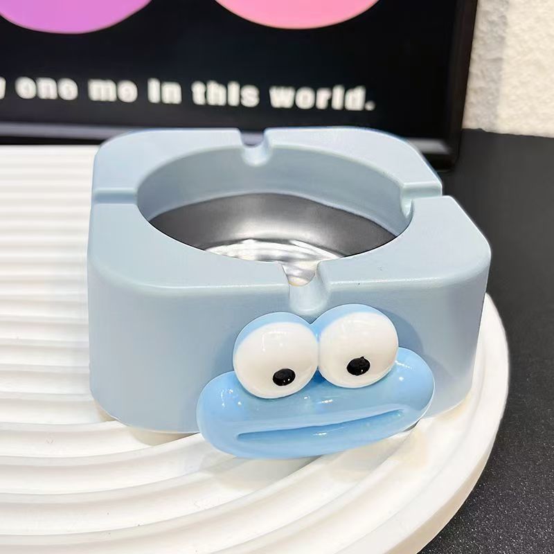 不锈钢烟灰缸创意家用个性客厅卡通高级烟缸办公室防飞可爱