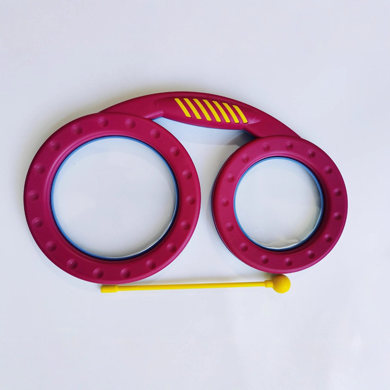 Orff Percussion Instrument Ocean Drum Double-Sided Drum Kindergarten Kidsren's Music Interactive Toy Glasses Drum with Hand Knock