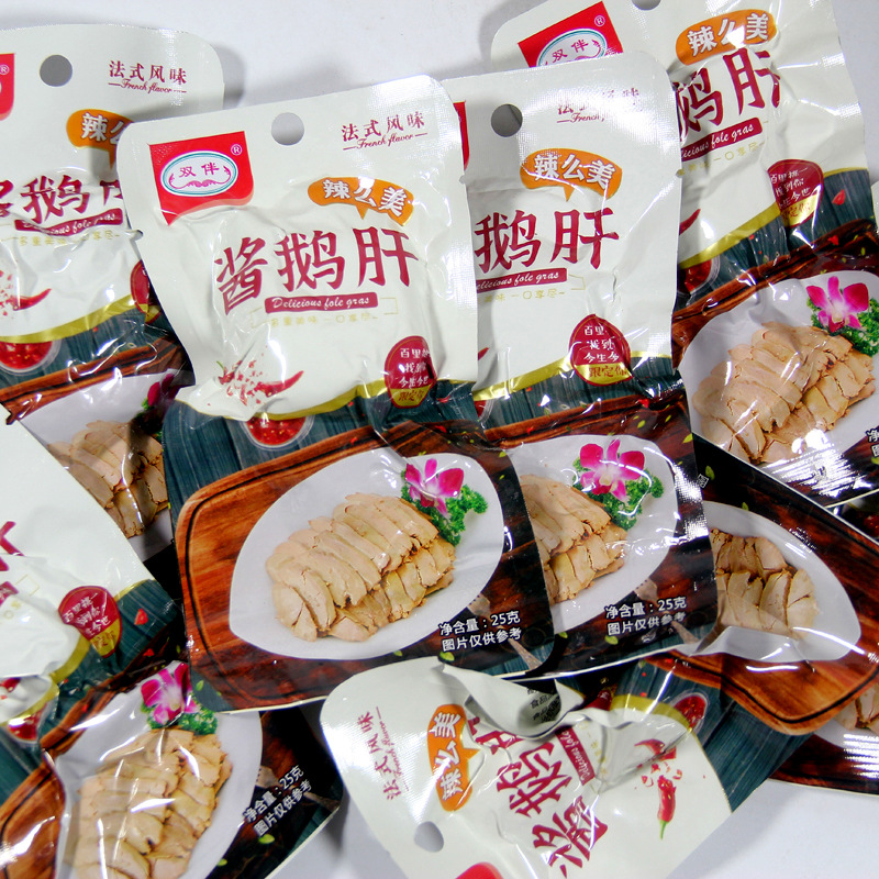 French Sauce Foie Gras Spicy Vacuum Delicatessen Open Bag Foodie Internet Celebrity Small Packaging Office Casual Ready-To-Eat Snacks Full Box