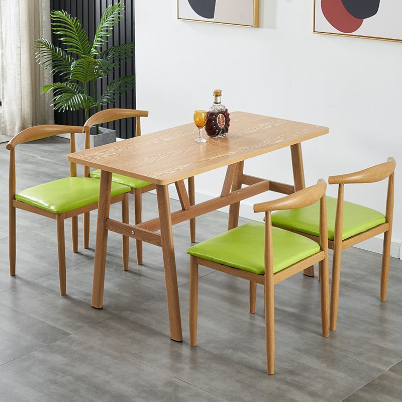 Simple Rectangular Dining Table Commercial Restaurant Milk Tea Restaurant Snack Breakfast Canteen Noodle Restaurant Fast Food Dining Table and Chair Combination