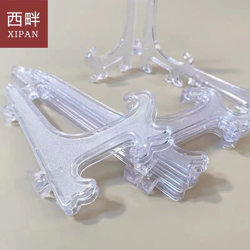 Plate bracket foldable display rack gypsum painting plate rack plastic transparent base decorative rack porcelain plate tea cake bracket