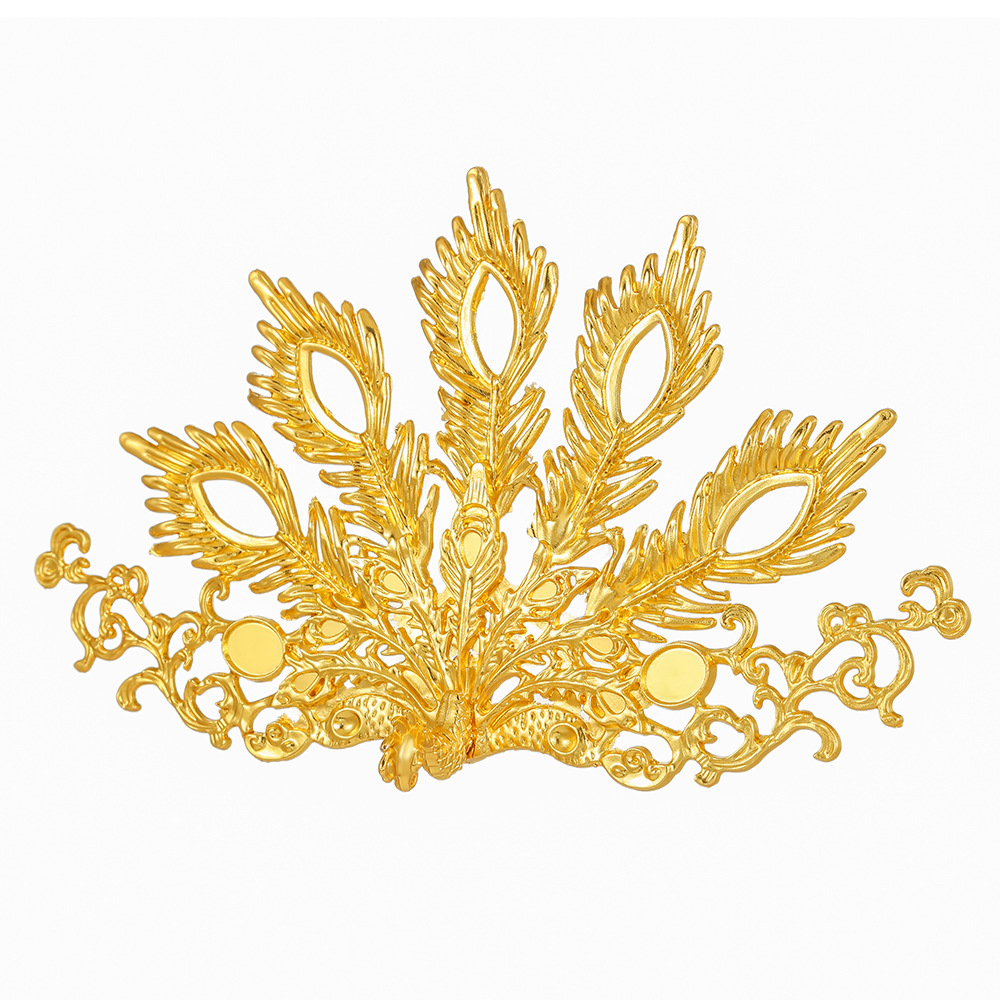 Electrophoresis Alloy Phoenix Hair Crown Material Handmade DIY Jewelry Accessories Ancient Style Hairpin Step Shake Han Dynasty