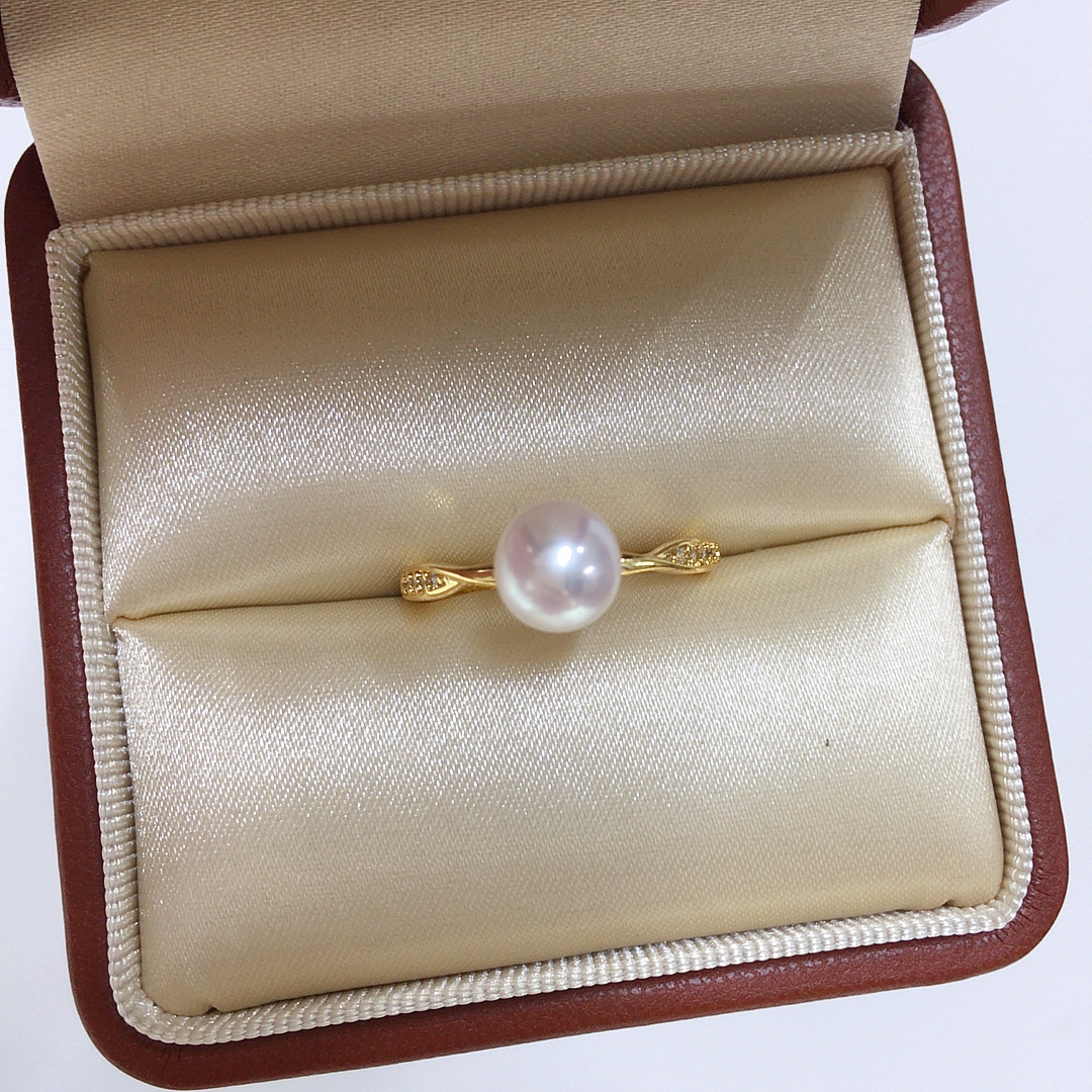 Простое регулируемое кольцо с пресноводной жемчужиной, оптовая продажа, яркое, натуральное