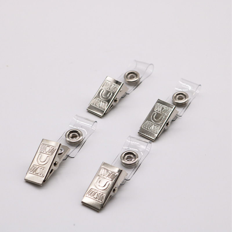 Work Permit Employee Badge Holder Exhibition Factory Brand Clip Iron Clip Card Holder Iron Clip Id Clip Badge Clip
