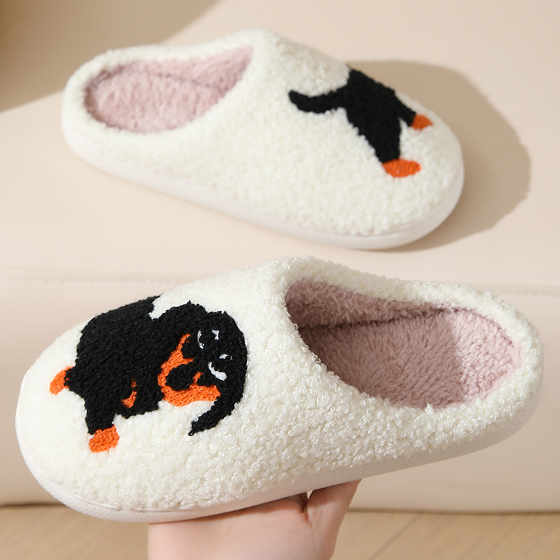 New Autumn and Winter Couple Cute Cartoon Puppy Cotton Slippers Home Indoor Non-slip Cotton Slippers Wholesale