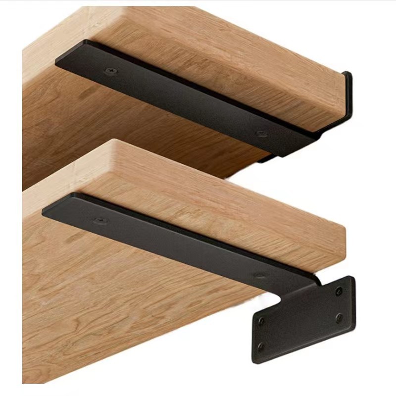 Simple Wooden Iron Bracket, European Wall Hanging Bracket Wall Wooden Storage Rack Heavy Thickened Bracket